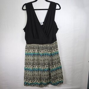 Vintage Promises Promises Fit & Flare Dress Floral‎ Stripped Women's Sz 2XL